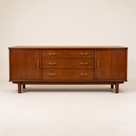 Mid-Century Modern Wood Sideboard with Drawers