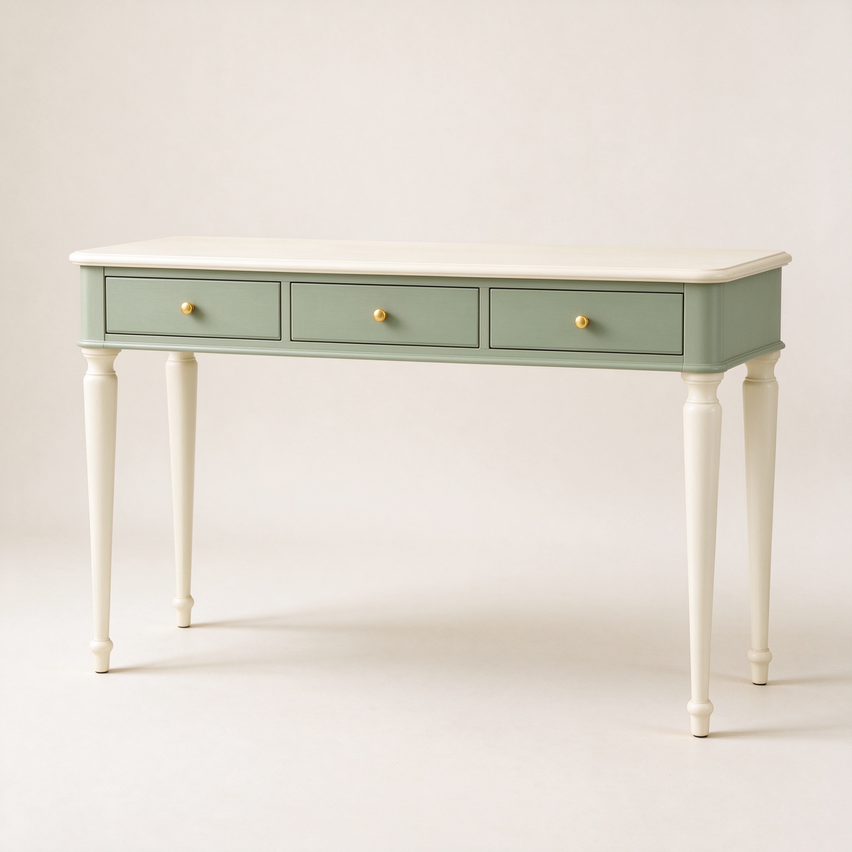 Retro Console Table with Mint Green Drawers