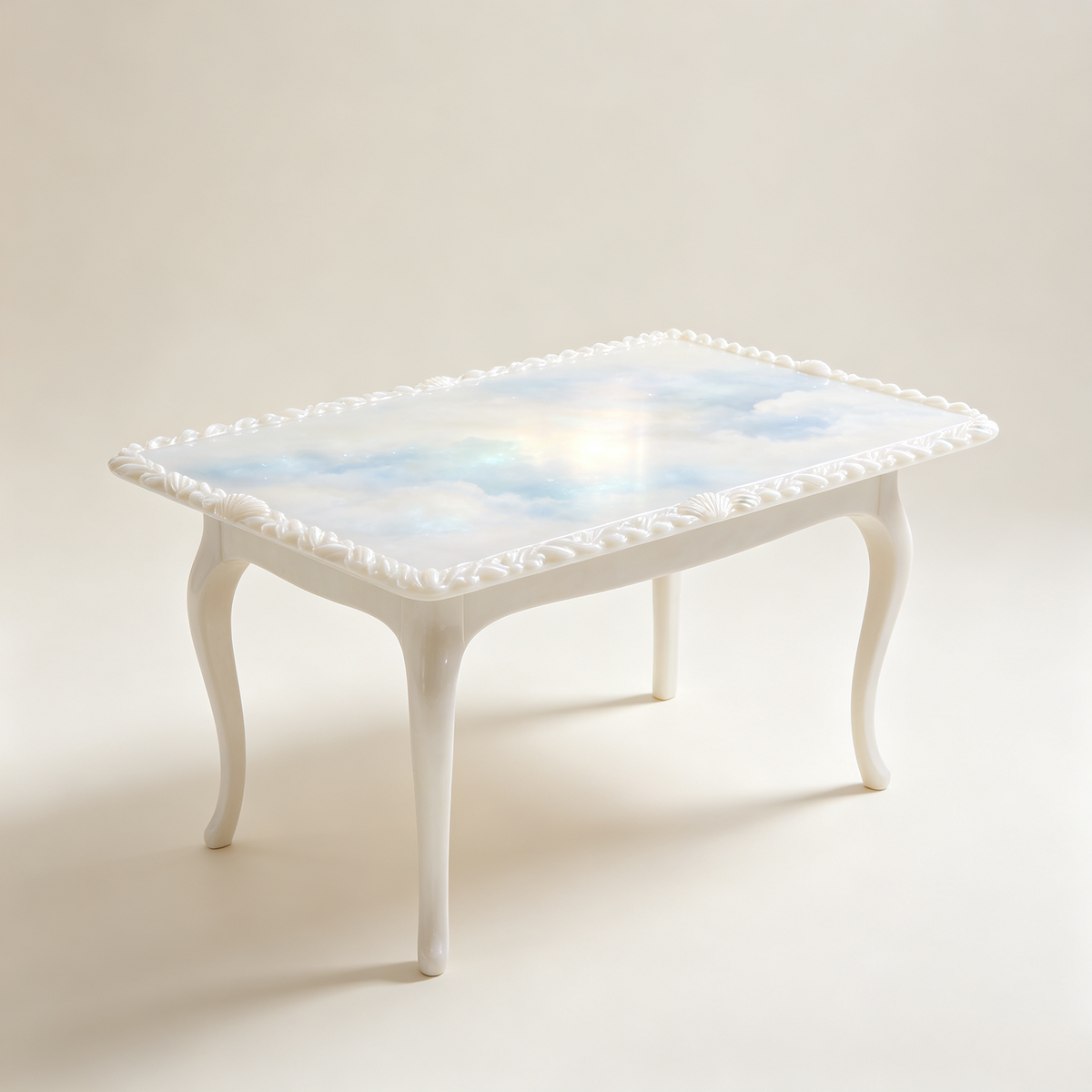French White Cloud Rectangular Coffee Table