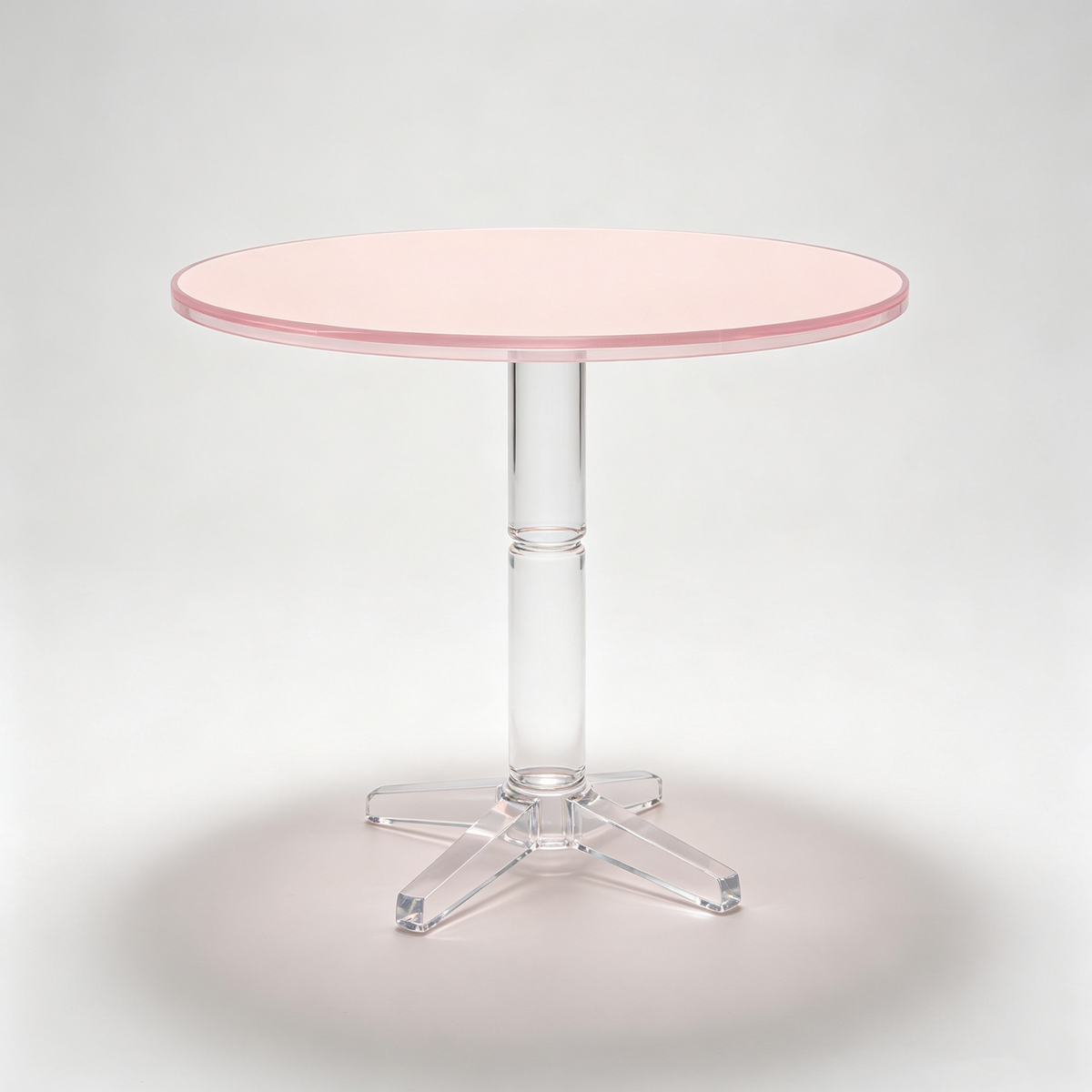 Pink Acrylic Round Side Table