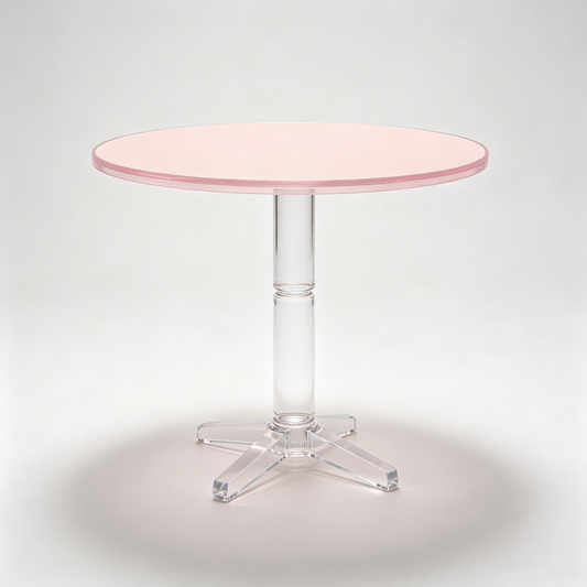 Pink Acrylic Round Side Table