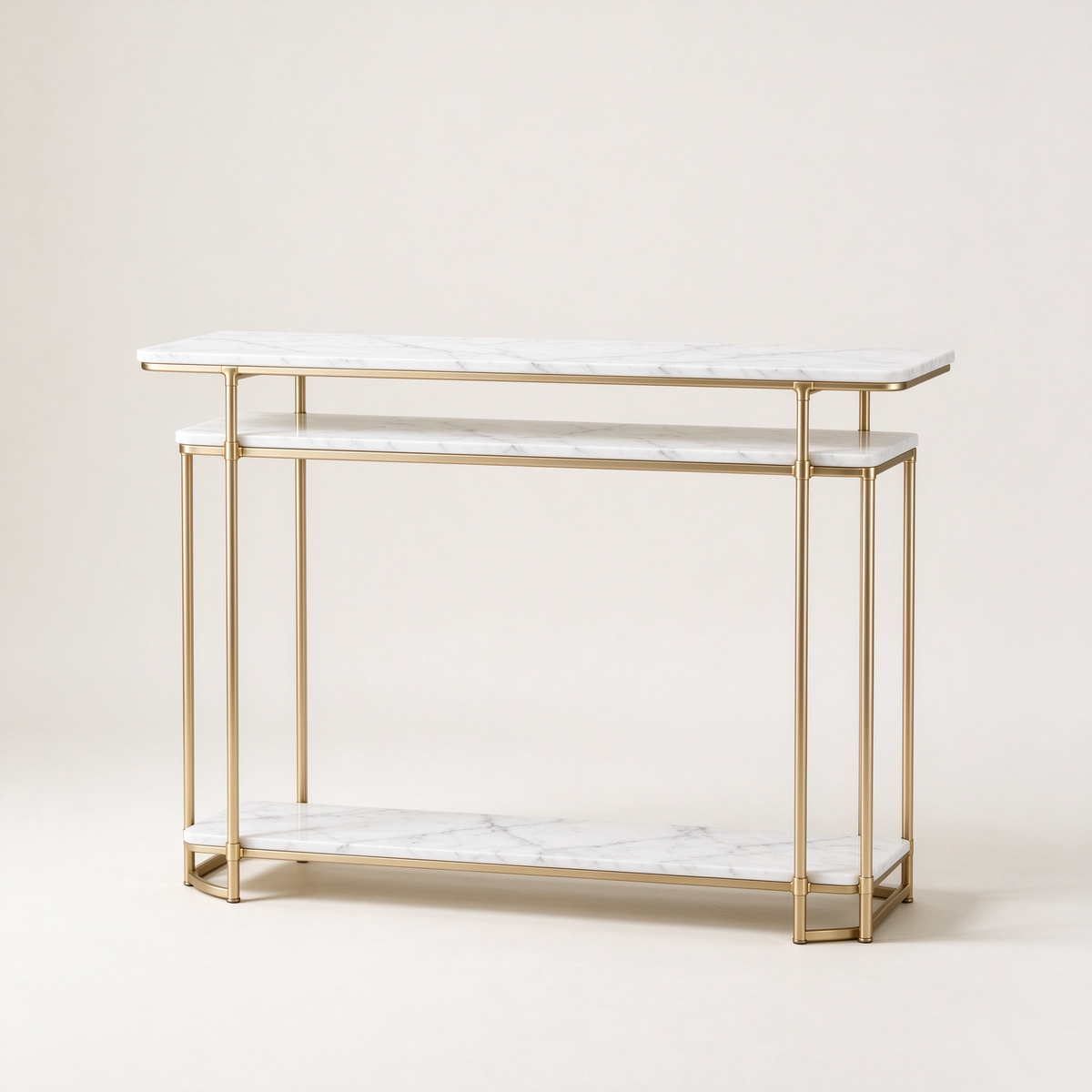 Gold Frame Marble Console Table