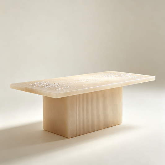 Onyx Stone Coffee Table with Crystal Accents
