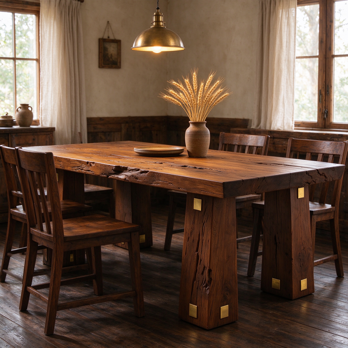 Reclaimed Wood Rectangular Dining Table