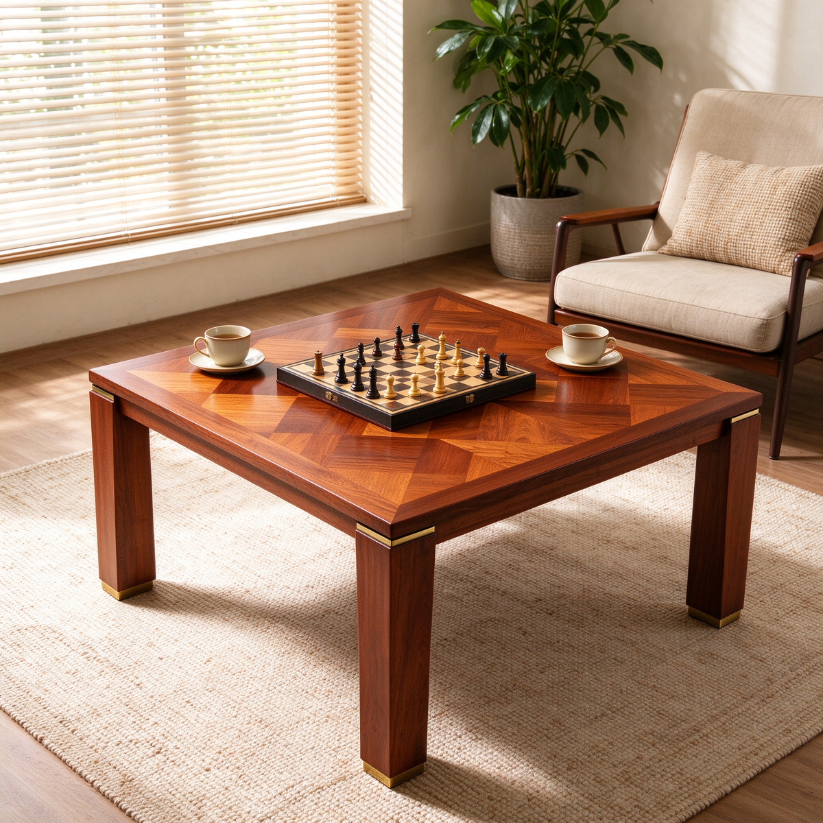 Rosewood Parquet Square Coffee Table