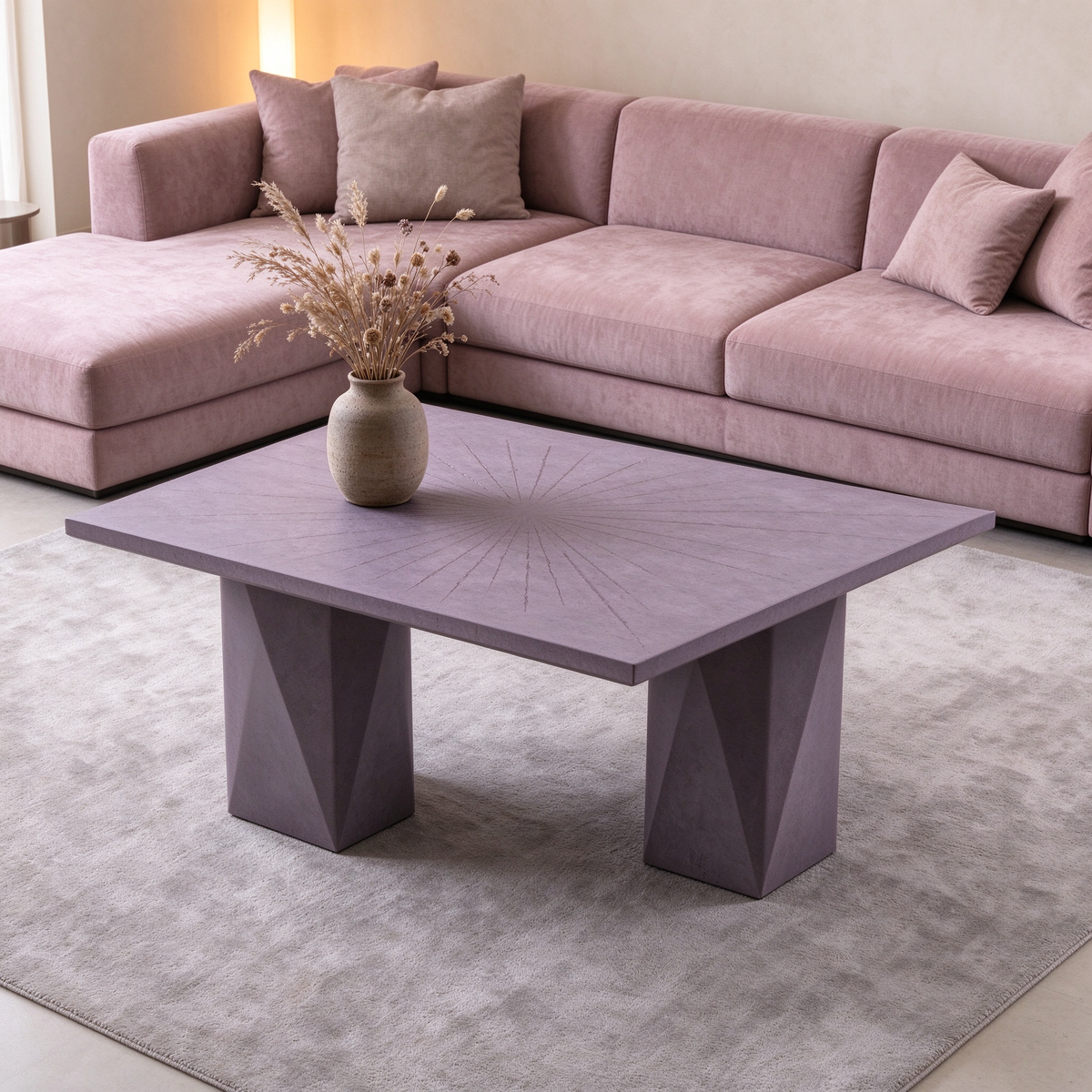 Lavender Geometric Rectangular Dining Table