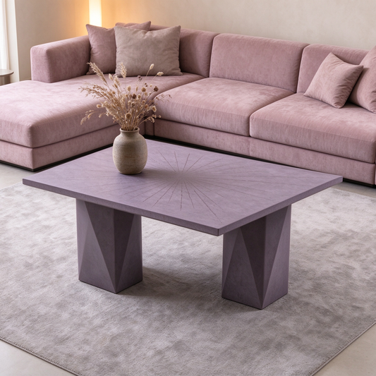 Lavender Geometric Rectangular Dining Table
