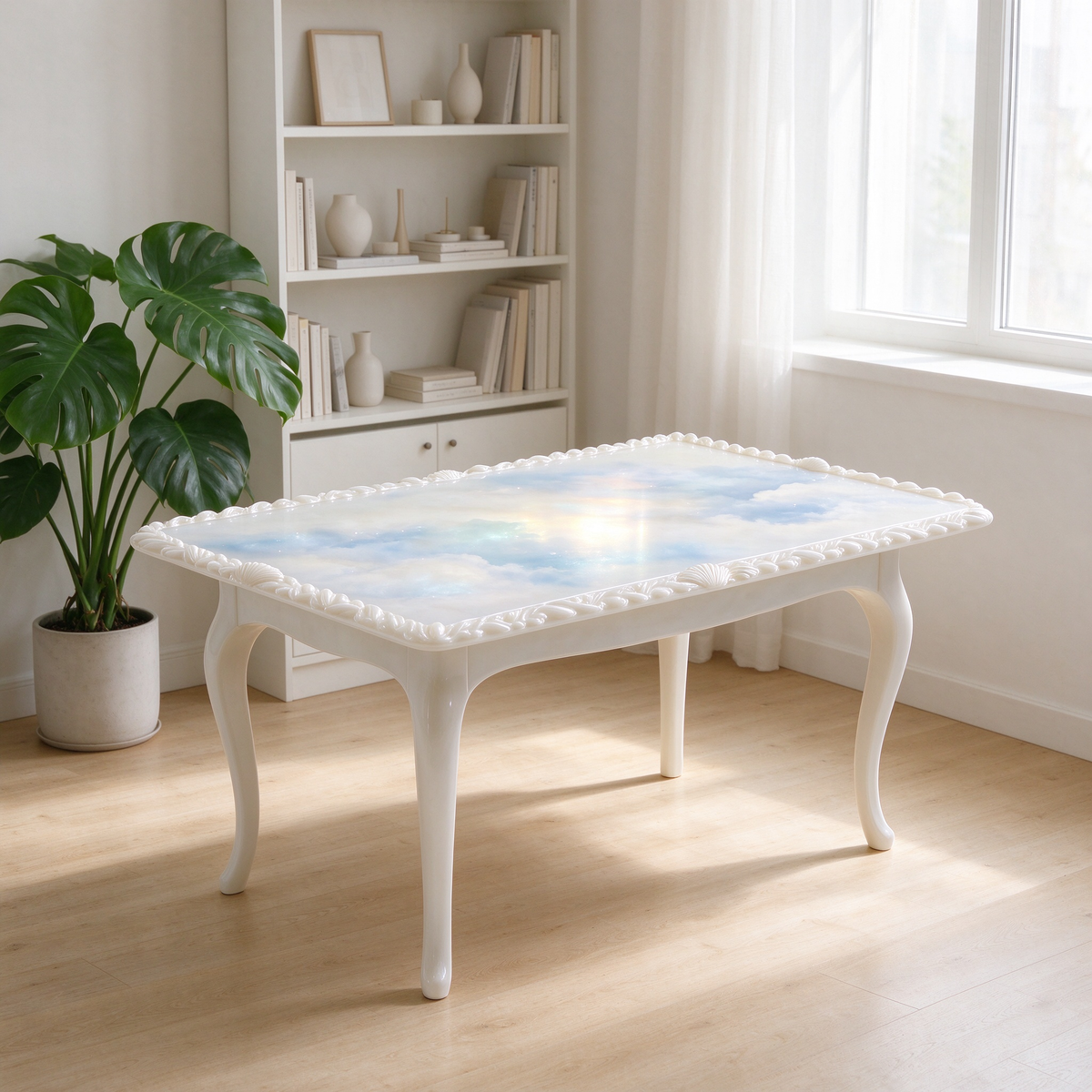 French White Cloud Rectangular Coffee Table