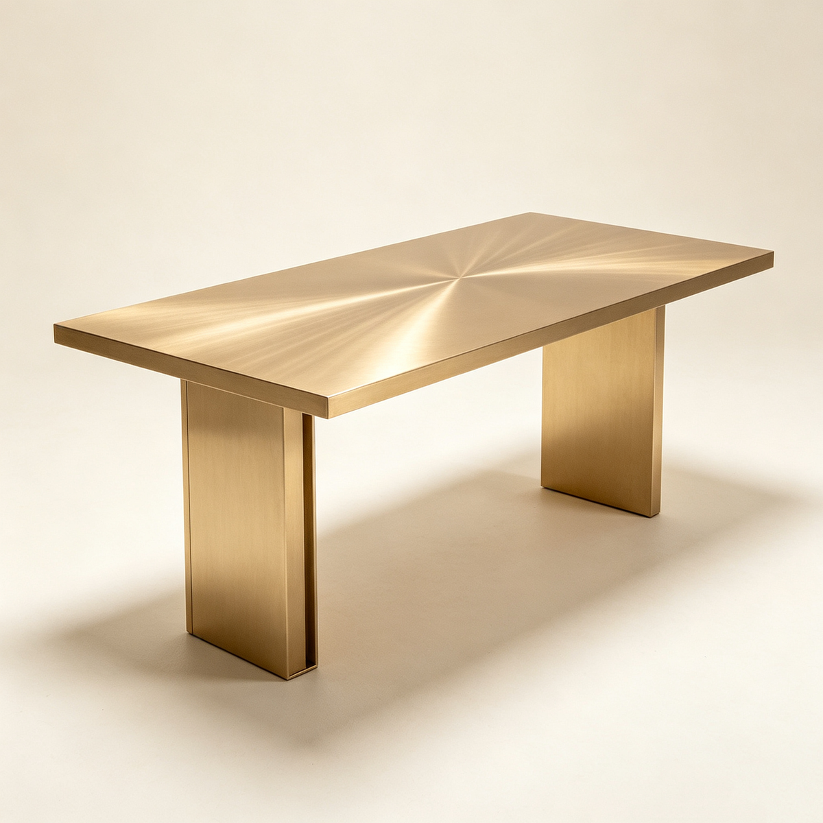 Brushed Gold Rectangular Dining Table