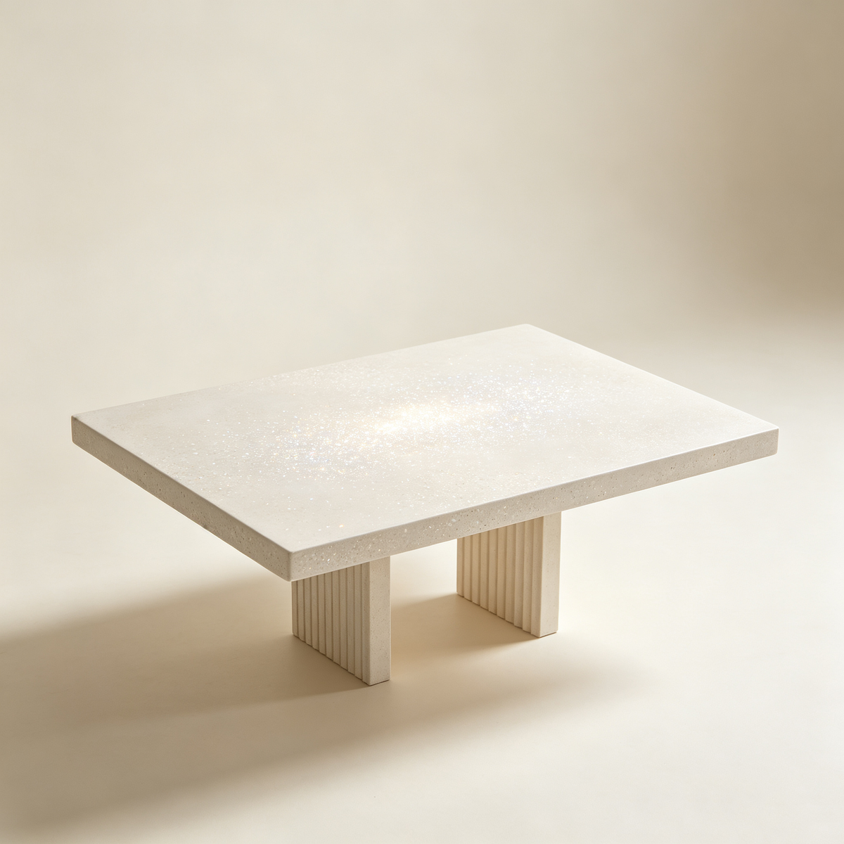 White Sparkle Rectangular Coffee Table